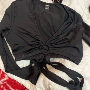 Long sleeve wrap top